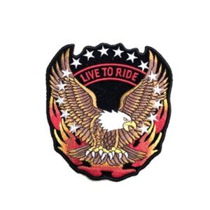 Hot Leathers Unisex Live to Ride & Eagle 6"x6" Embroidered Patch